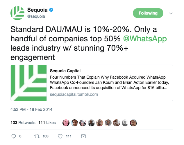 what's the typical dau/mau of social networks