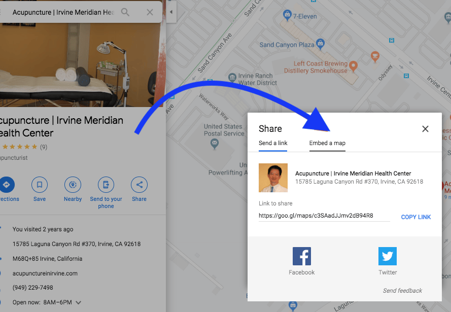 Click the "Embed a Map" tab