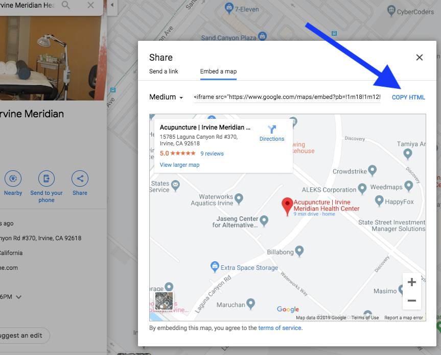 Google Maps Embed Copy HTML