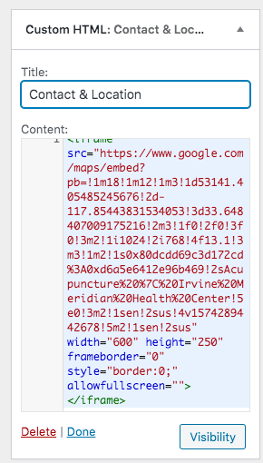 Paste In Google My Business Maps Embed