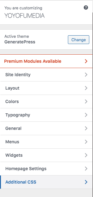 Where Additional CSS for Customize Is In WordPress
