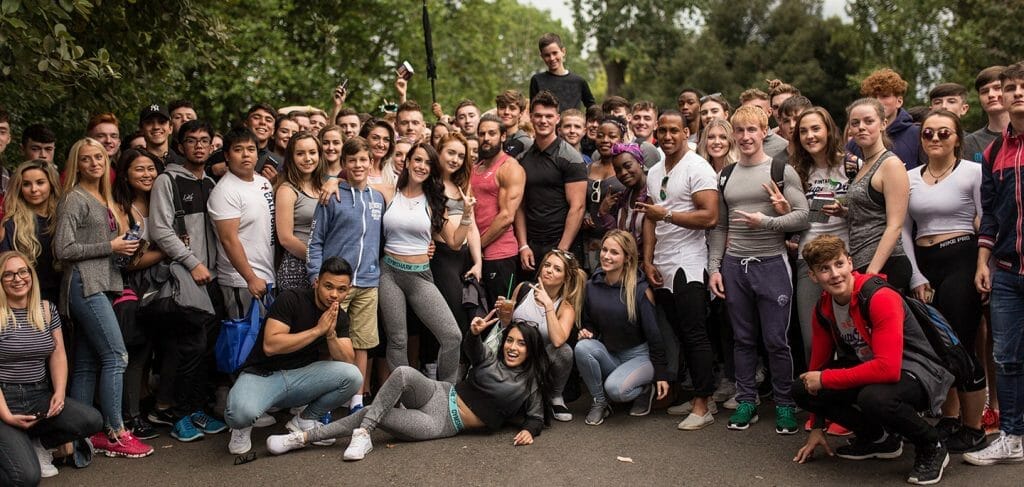 Image of Gymshark athletes interacting with fans