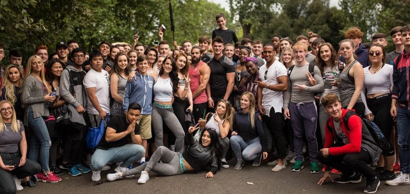 Image of Gymshark athletes interacting with fans
