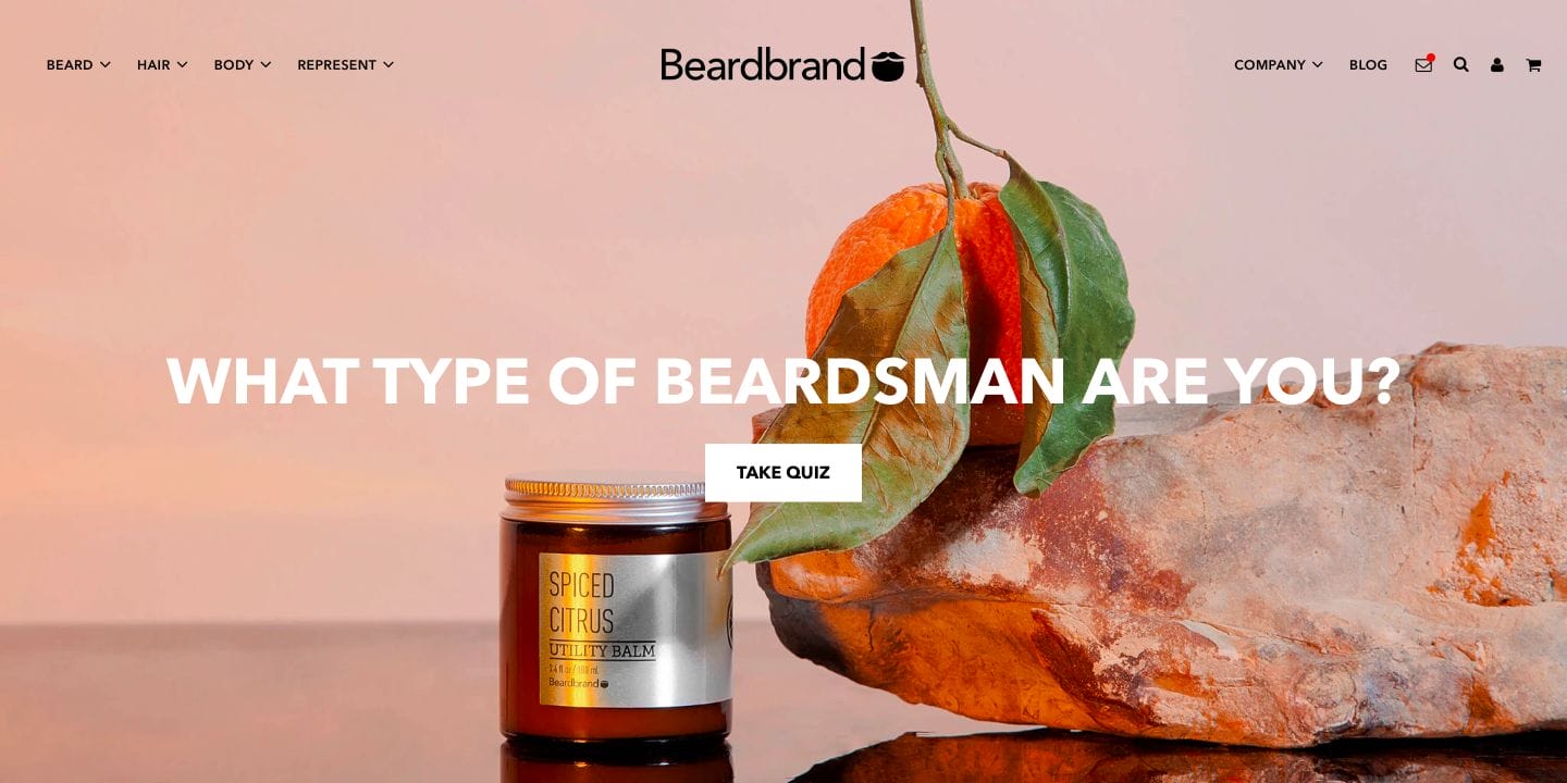 Beardbrand Shopify Website Design Color Scheme