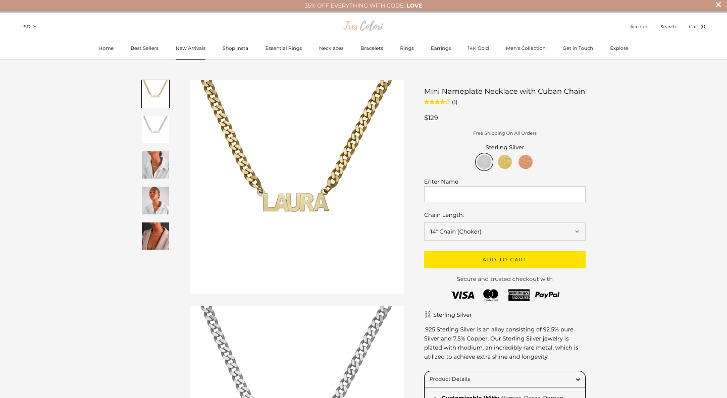 TresColori Shopify Website Design Landing Page