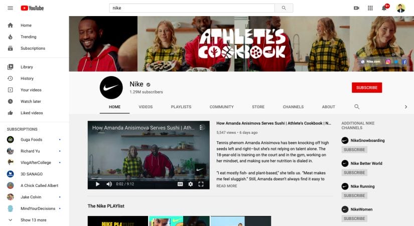 Nike Youtube Sports Marketing Strategy Post