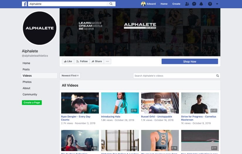 Alphalete Facebook Sports Marketing Strategy Post Youtube