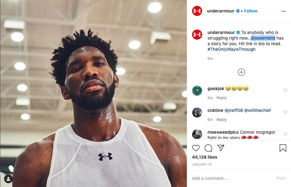Under armor Sports Marketing Strategy Post Instagram