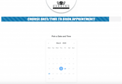 Chiropractic Clinic Facebook Ad Landing Page Calendar