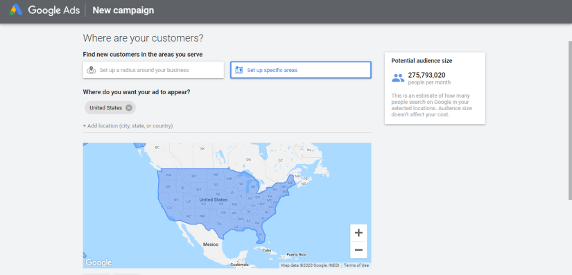 Google ads map