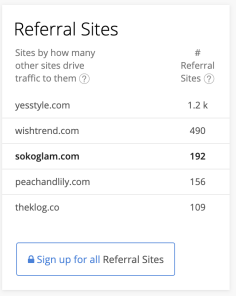 list of referral sites to Soko Glam