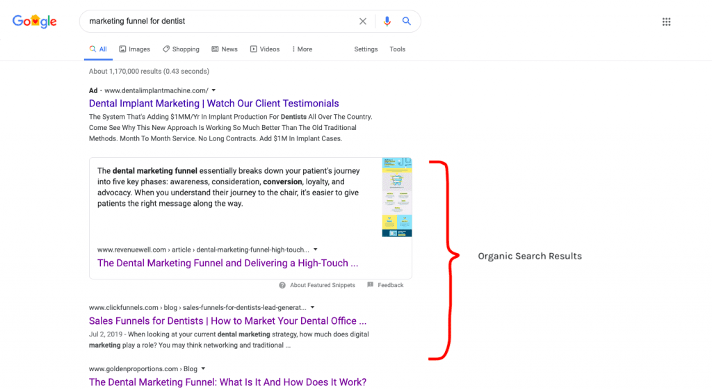 Google Organic Search Results