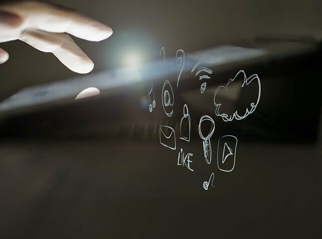 Person scrolling through a website using mobile phone