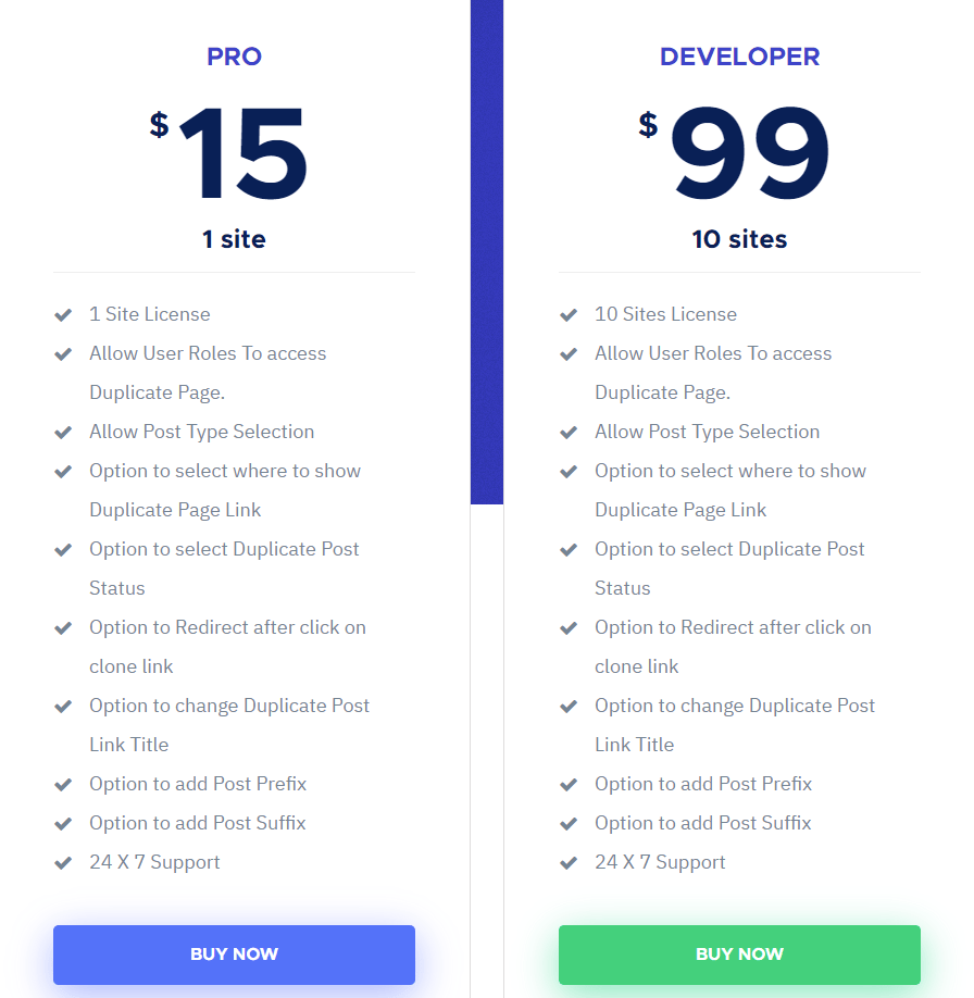 Duplicate Page Pricing Best Free WordPress Plugins for Blogs