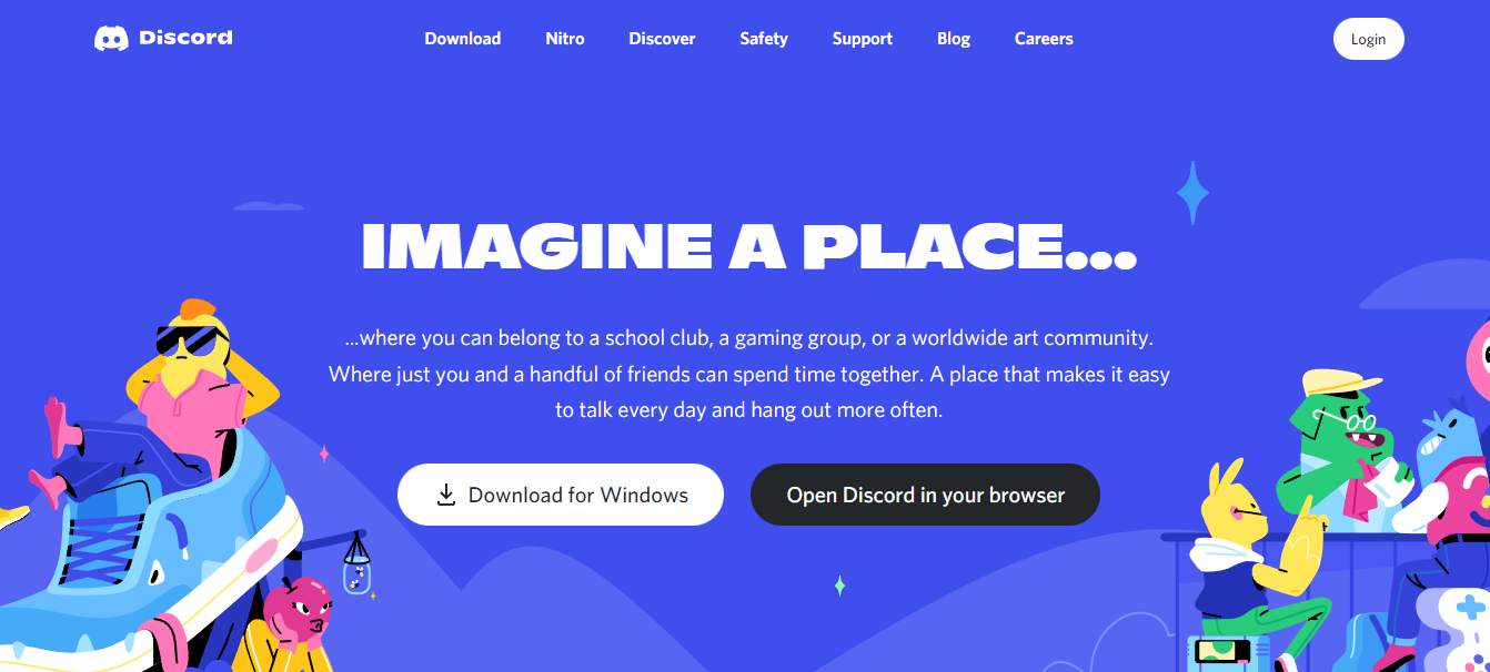 Discord homepage