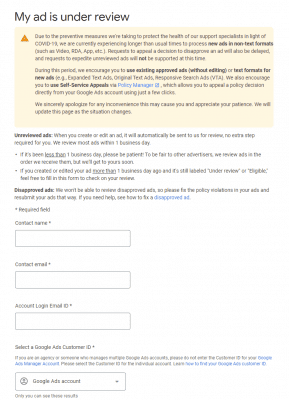 Manual Review a successful google ads text ad
