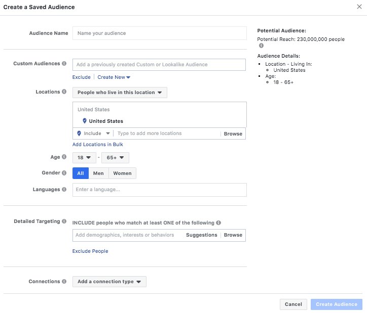 Using saved audience to target