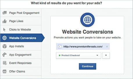 FB ad Website Conversion
