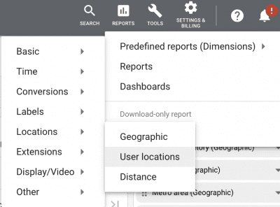 Google Ads User Locations