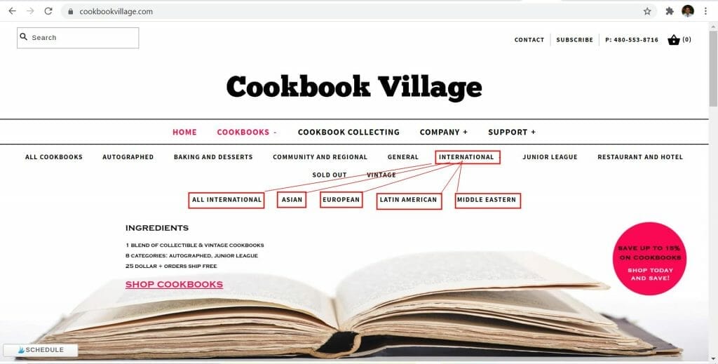 cookbook villages collections pages