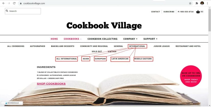 cookbook villages collections pages