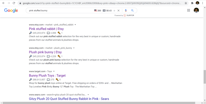 pink stuffed bunny google search results