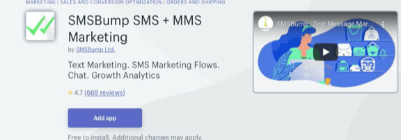 SMS Bump Using Shopify