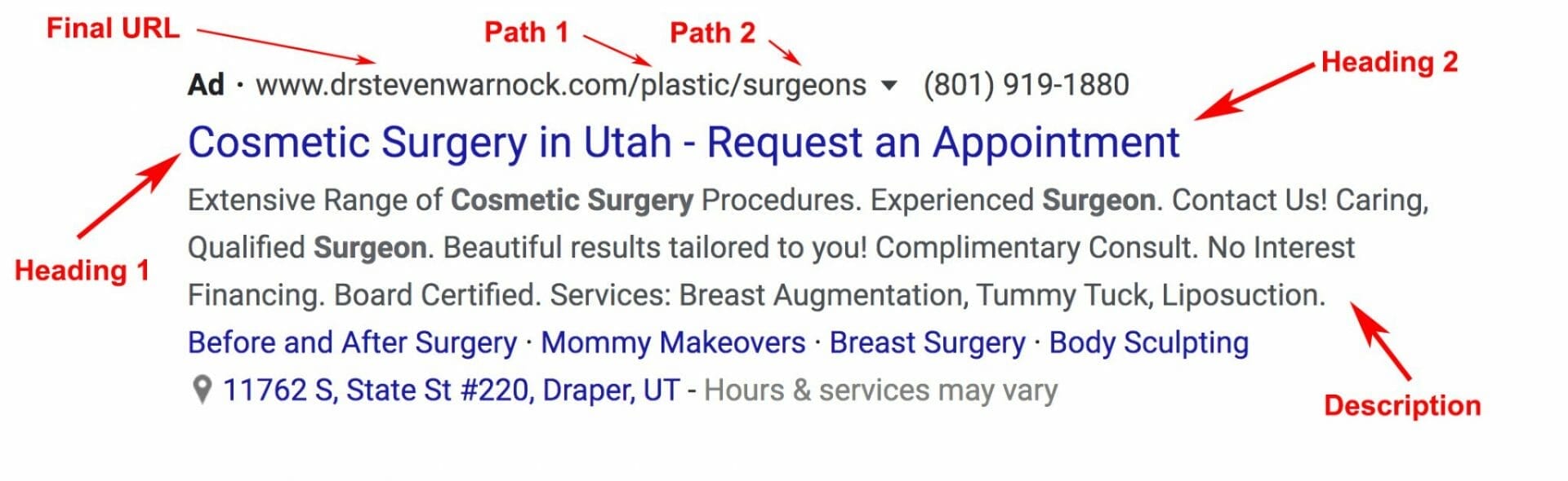 Cosmetic Surgery Text Ad