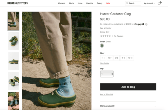 Good example of images on shopify product page: Urban outfitters