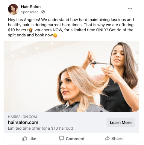 Image Salon Business Facebook Ad