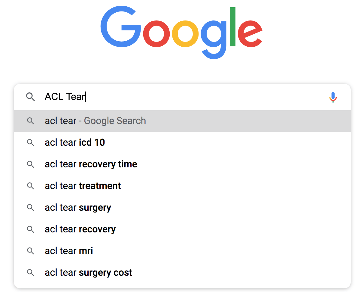 ALC Tear example for SEO Short Tail Keyword