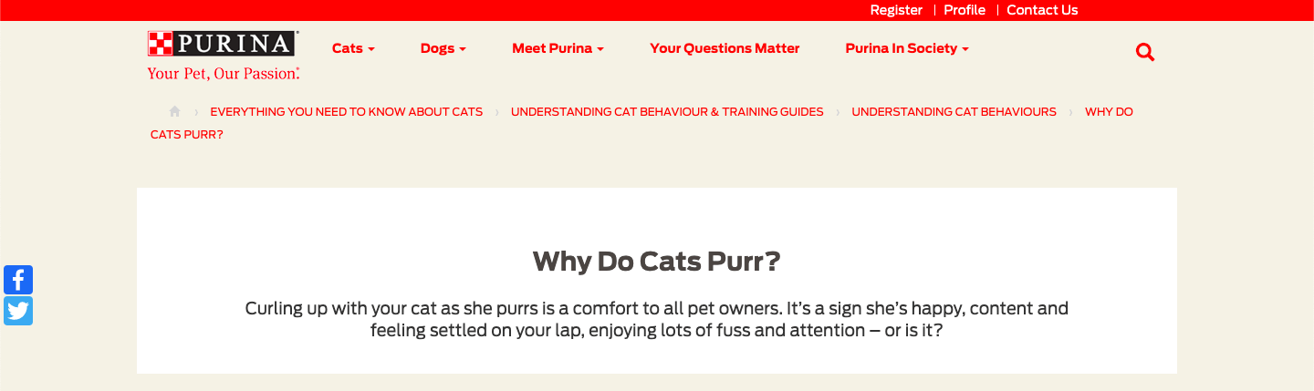 Informational Search query example-Purina