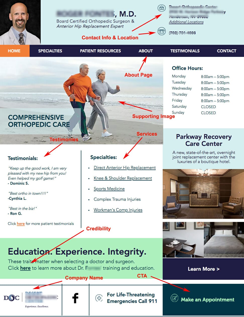 Ortho Surgeons Landing Page