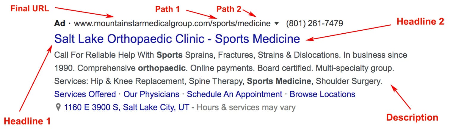 Ortho Example Text Ad