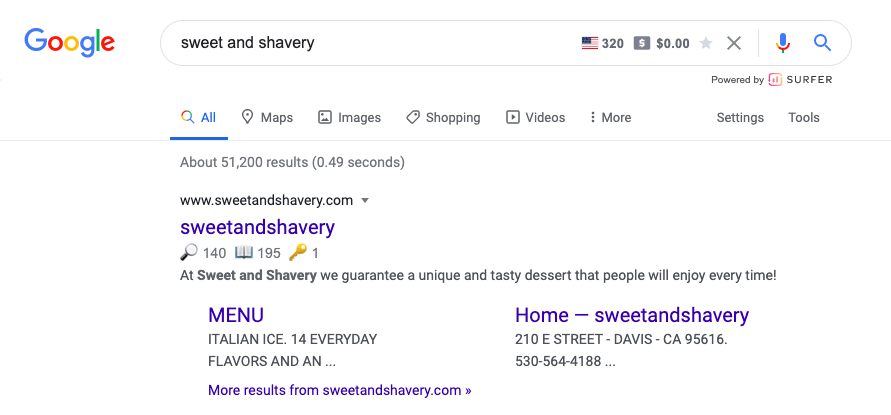 Sweet and Shavery Navigational Search