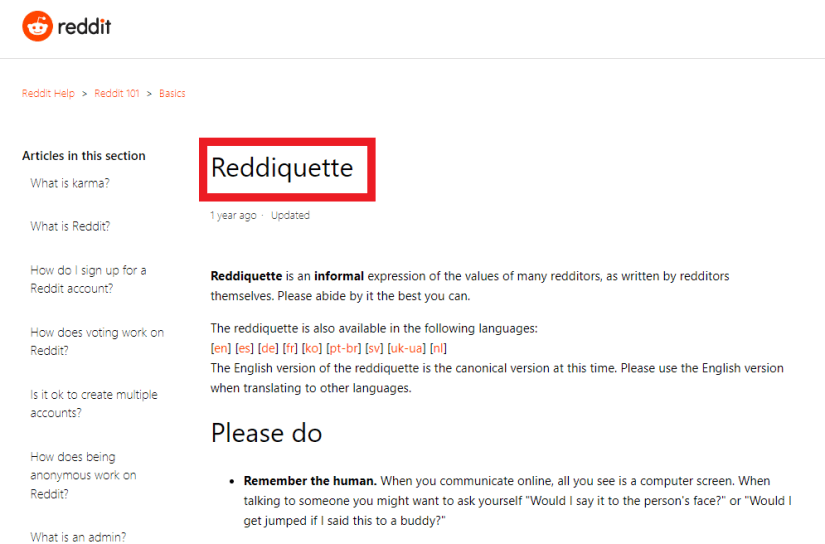 Reddiquette to follow to avoid Reddit shadow ban