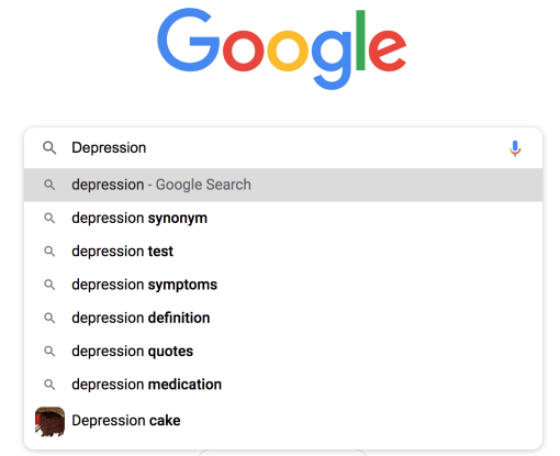 Depression example for SEO short tail