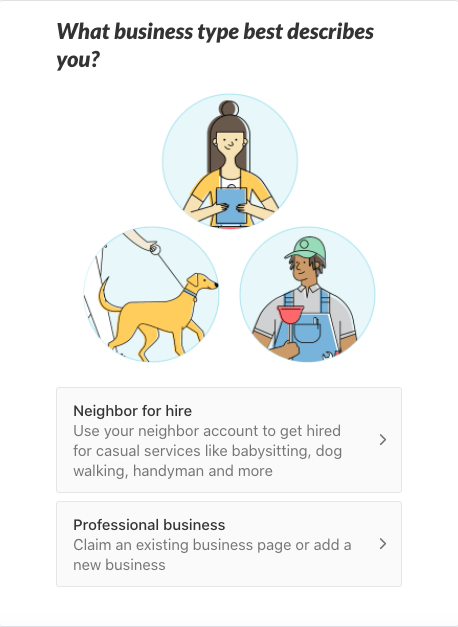 How to use Nextdoor for Business - Business type