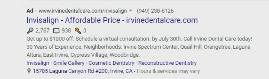 Irvine Orthodontist Example