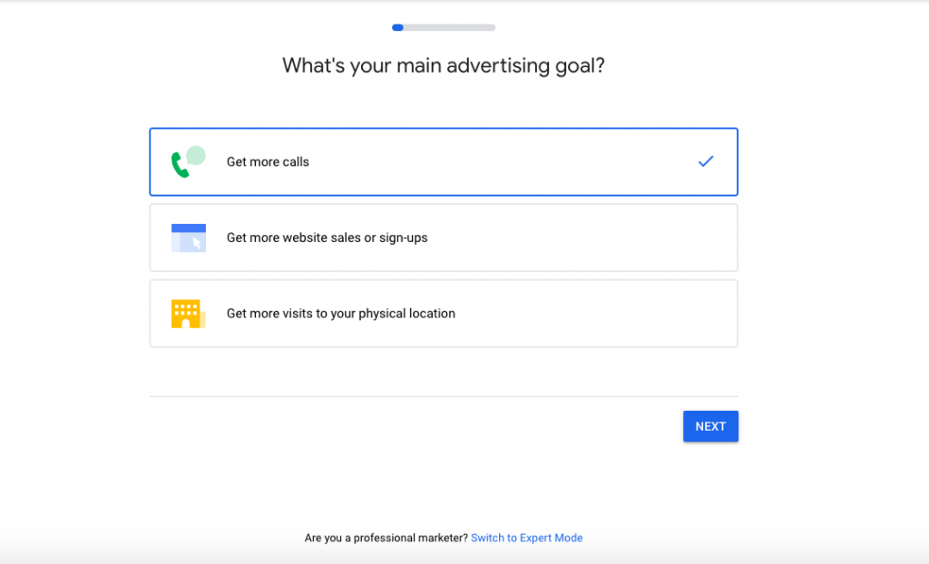 Main Advertising Goal- Google Ads
