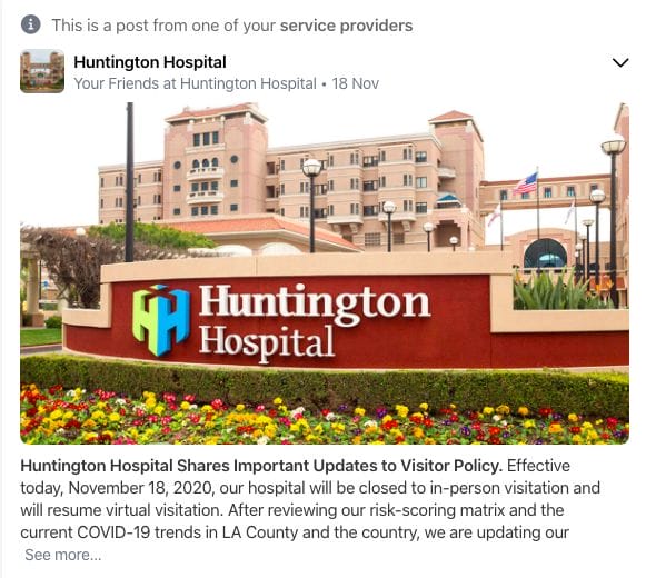 Nextdoor for Business - Hospital example