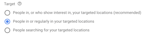 Google Ads Location Target