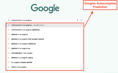 googles autocomplete predictions - for ortho