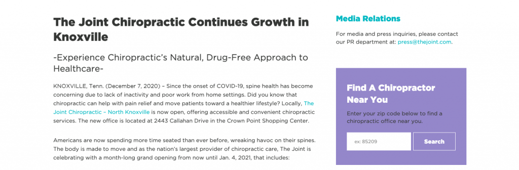 Chiropractic Link Example