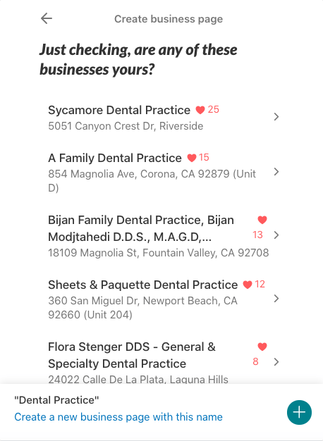 Nextdoor for Dentists Business Page Example