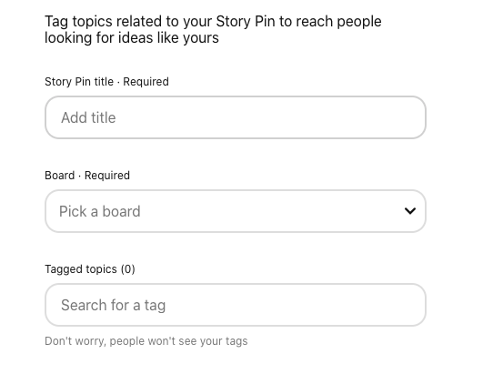 Story Pins- Audience section