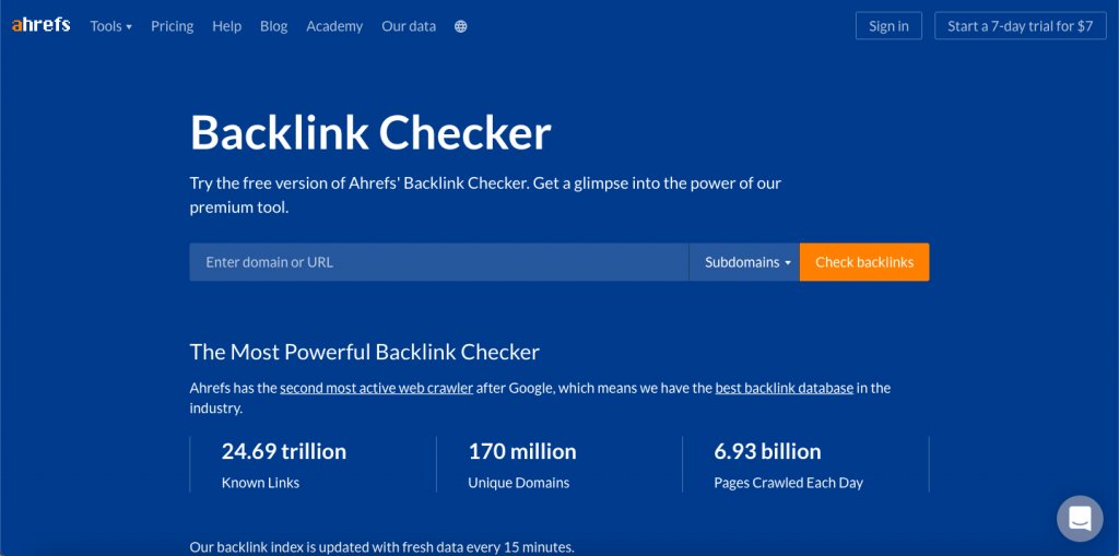 ahrefs backlink checker