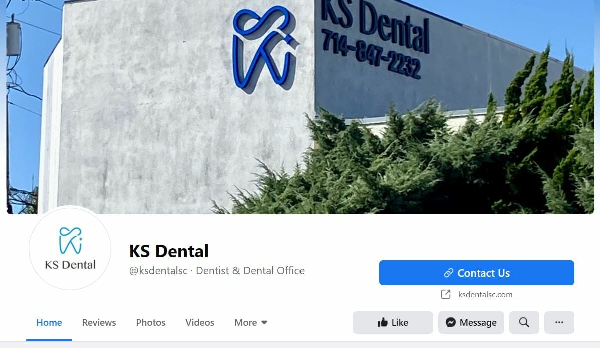 social media for dentist facebook page