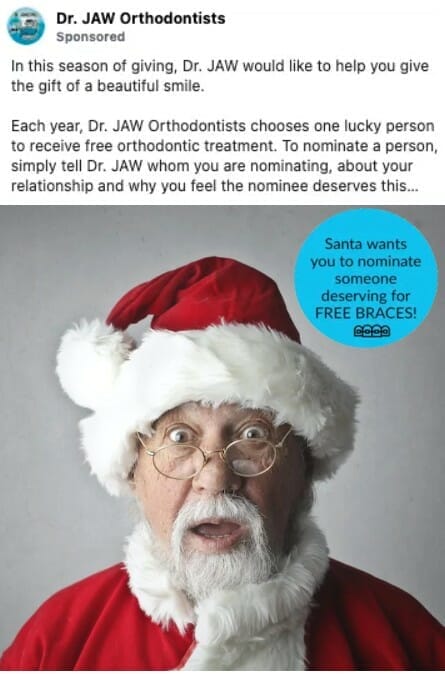 Facebook Ads for Orthodontists example