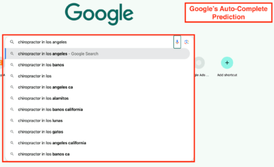 googles autocomplete prediction